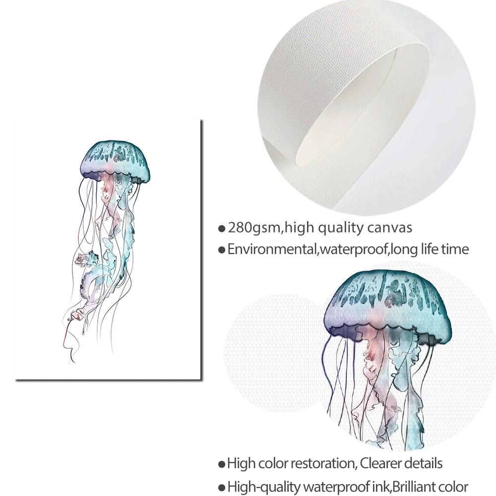 Детская Настенная Живопись Плакат с Хвостом Русалки Мультфильм Океан Животные Картина На Холсте Синее Море Печать Скандинавская Картина Девушка Спальня Домашний Декор