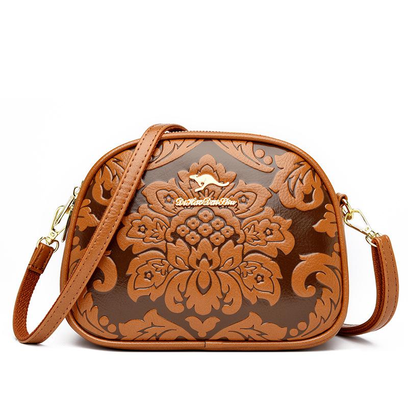 Johnature Модные маленькие круглые сумки через плечо для женщин, универсальные сумки с принтом для отдыха, женские сумки на плечо большой вместимости