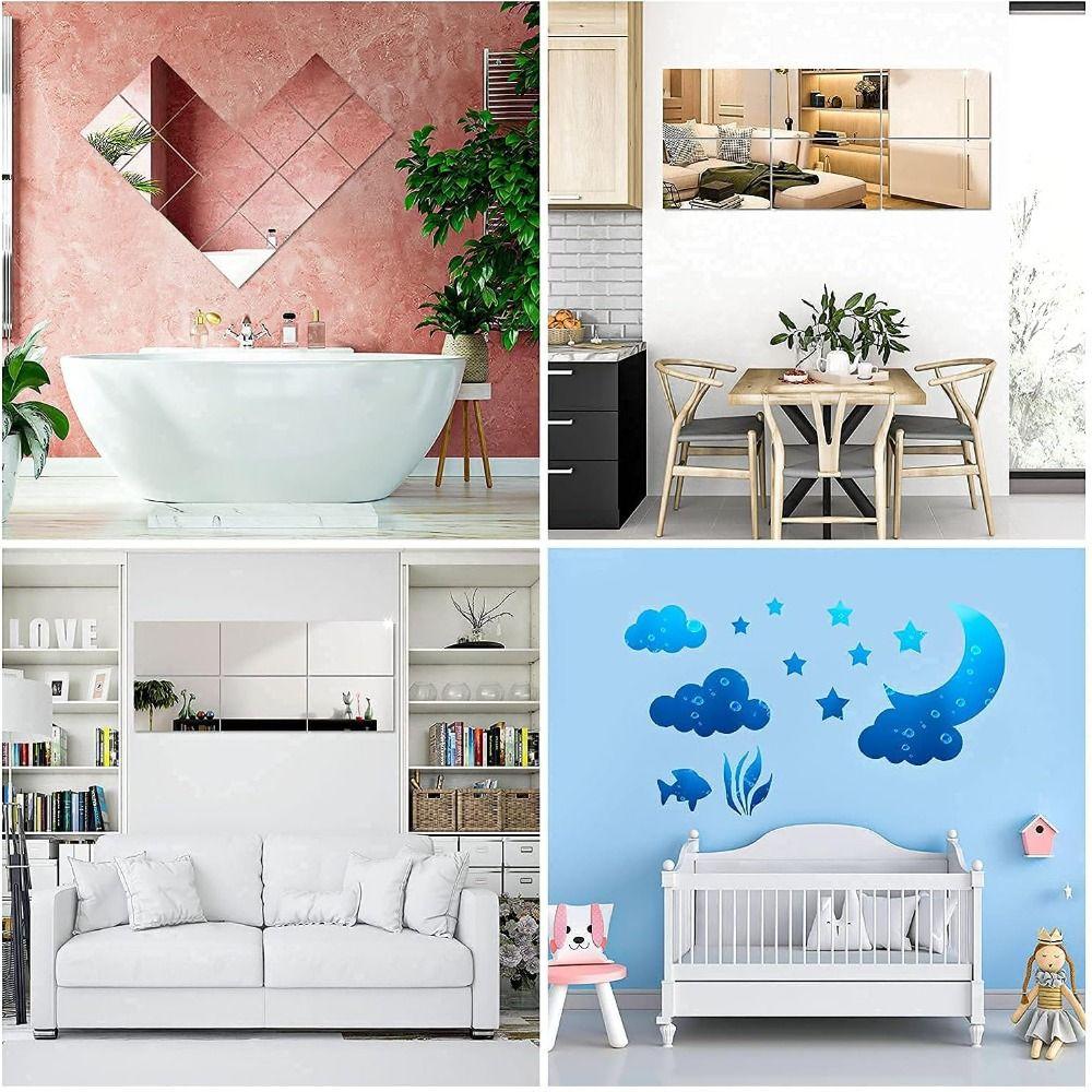 Небьющееся зеркальное полотно из ПЭТ-пластика Зеркало квадратной формы настенное Зеркало для ванной