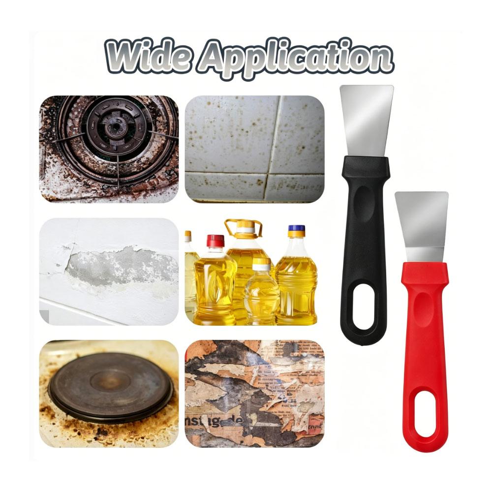 2pcs Kitchen Cleaning Spatulas, Scrapers for Range Hood, Pot Bottom, And Refrigerator Cleaning Tools, Multifunctional Spatula