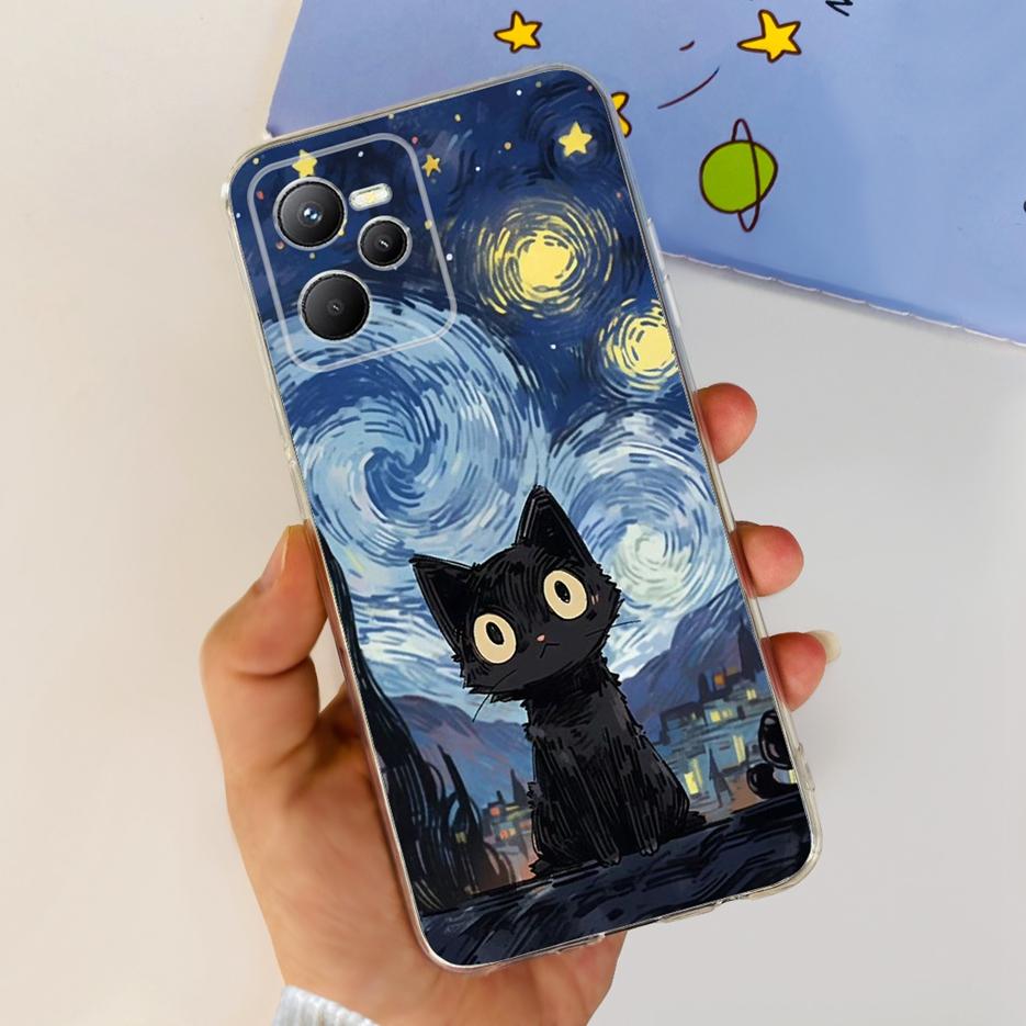 Чехол для Realme C35 RMX3511 Стильный окрашенный чехол Прозрачный силиконовый Мягкий тонкий чехол для телефона Для Realme C35 C 35 RealmeC35 Fundas Shell
