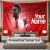 Custom Name Text Tapestry Bukayo Saka Personalized Polyester Wall Tapestry For Bedroom And Room