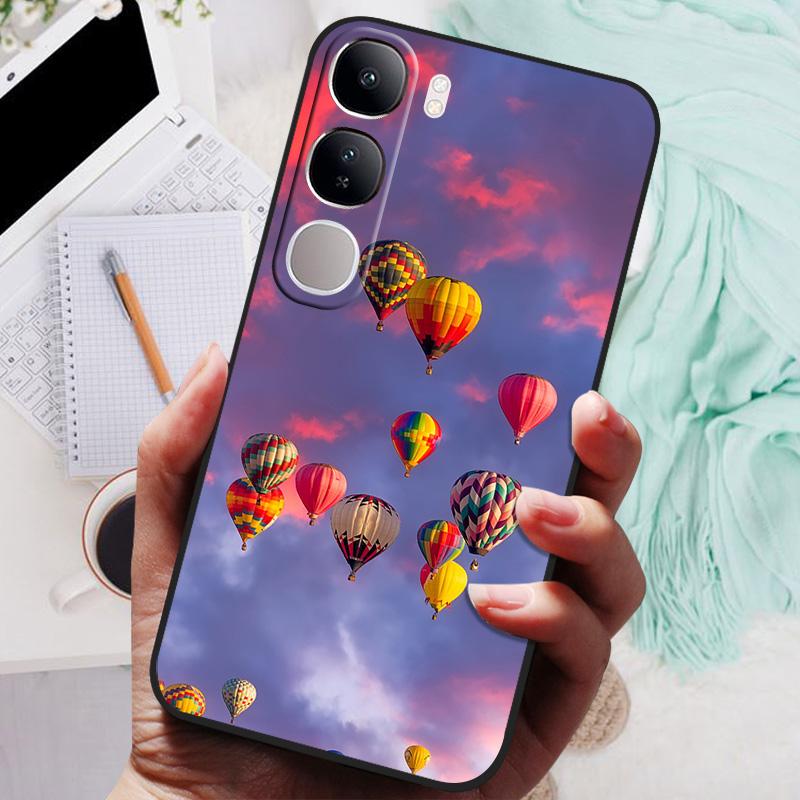 Для Vivo V40 Lite IDN V40SE Y200 Y300 Чехол для телефона Задняя крышка Модный Цветок Бабочка Мягкий ТПУ Fundas Для Vivo V 40 Lite V40 SE