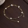 S925 Sterling Silver Pearl Necklace Light Luxury and Simplicity Starry Clavicle Chain Niche Design
