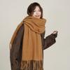 Solid Color Dot Print Tassel Women Scarf Autumn Winter Warm Thick Scarves All-match Trendy Chic Shawl