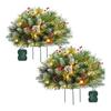 Yousheng Pre-lit Christmas Tree Urn Filler Battery Operated Artificial Xmas Tree with Cones Berries Holiday Porch Planter Filler with Tripod Stake