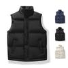 Vest Men's Autumn and Winter Trendy Stand Collar Waistcoat Warm Vest Solid Color Simple Sports Leisure Jacket