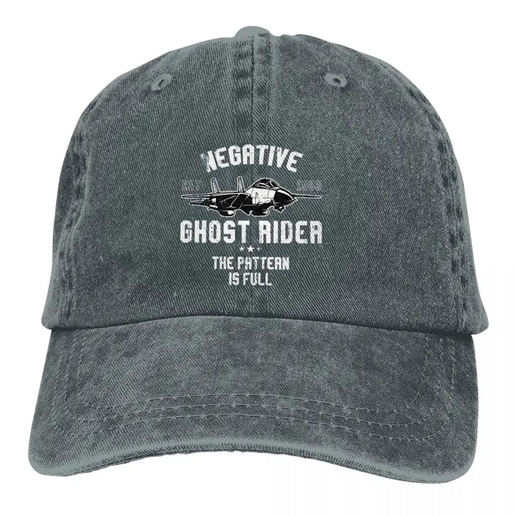 Стираная мужская бейсболка Negative Ghost Rider Trucker Snapback Cowboy Caps Dad Hat Top Gun Maverick Goose Film Golf Hats