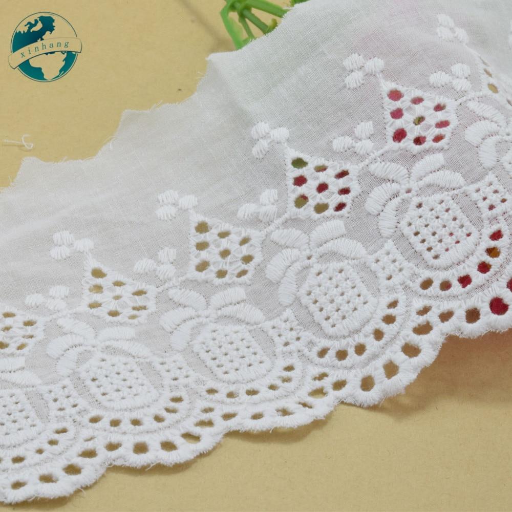 10 см белая 100% хлопковая вышивка, кружево, французская кружевная лента, ткань, гипюр, отделка своими руками, основа для вязания, швейные аксессуары #3721