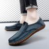 Модная мужская обувь Повседневная кожаная мужская обувь на плоской подошве Новые мужские нескользящие лоферы Модная мужская обувь слипоны для ходьбы Дышащая мужская деловая обувь