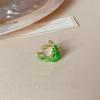 New Tree Frog Enamel Dripping Oil Green Funny Frog Ring Blue Frog Ring Adjustable Opening Ring for Women Men Party Gift Jewelry