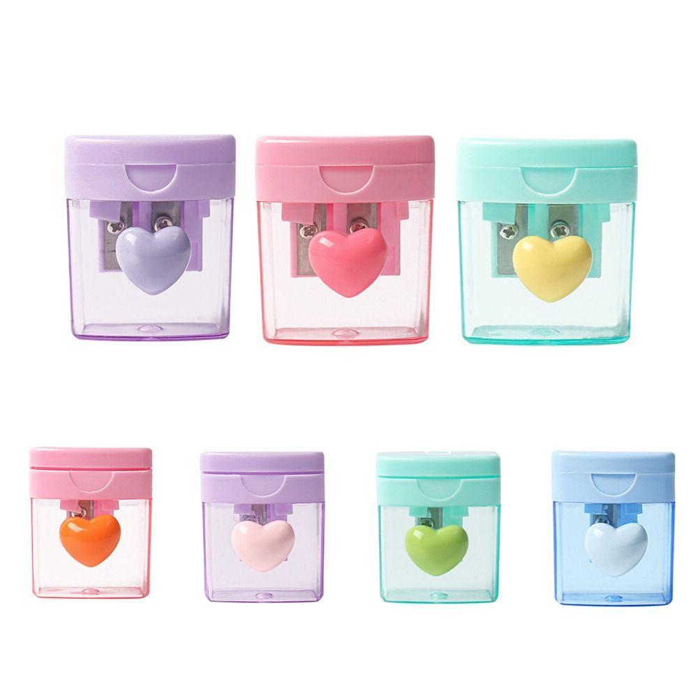 1/2 Holes Pencil Sharping Tools Transparent Pencil Cutter Pencil Sharpener School Supplies