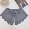 Warm Shawl Fake Collar Women Ruffle Detachable Collars for Women False Knited Lolita Lapel Half Shirt Shawl Wrap Decoration