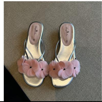 Универсальные плоские туфли на одно плечо Женские тапочки на половину плеча Шлепанцы