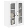 Lucca Wall Mounted Glass Cabinet High Gloss White 60 x 31 x 80 cm