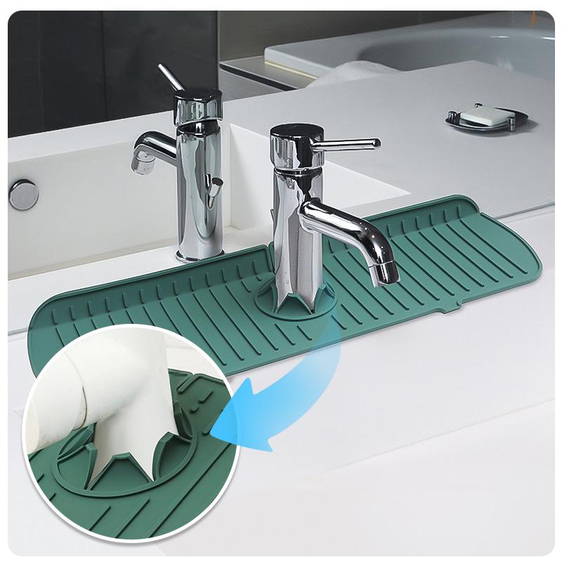 1шт силиконовый коврик для крана, рябь воды, кухонная ванная комната, дренажная накладка, умывальник, большая раковина, брызгозащитная накладка, столешница, протектор