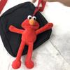 Sesame Street Long Legged Elmo Frog Keychain Plush Toy Book Bag Pendant Gift Sunflower Decorative Hanging Ornament