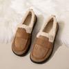 CRLAYDK Luxury Winter Women's Faux Fur Lined Moccasins Comfort Suede Slip On Warm Outdoor Indoor Flat Loafers for Ladies