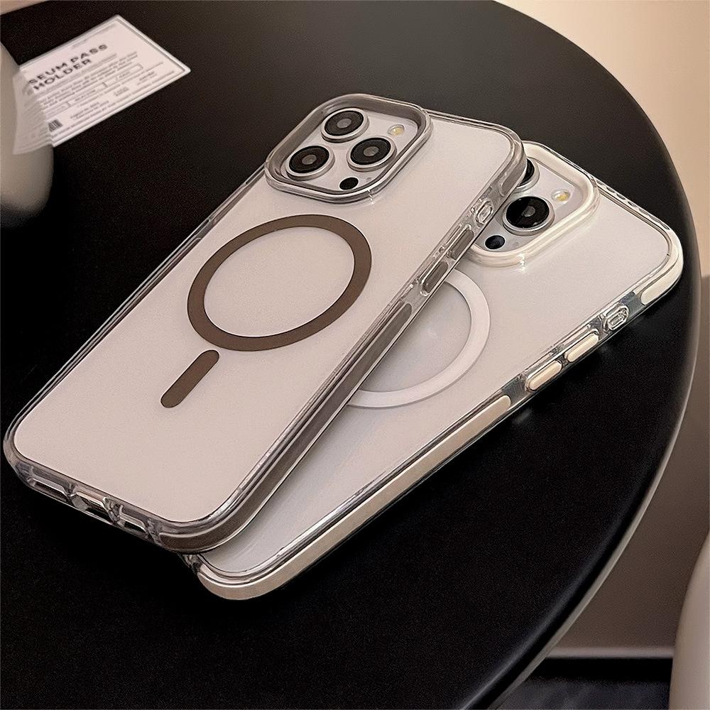 Однотонный Магнитный Премиум Чехол для IPhone 17Promax, Совместим с Моделями 16 и 13, Ударопрочная Рамка, Мягкий, Прозрачный, Высокое Качество