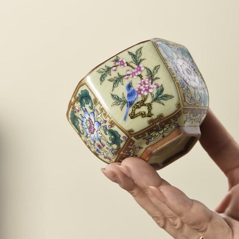 Ceramic Hexagonal Tea Cup Set