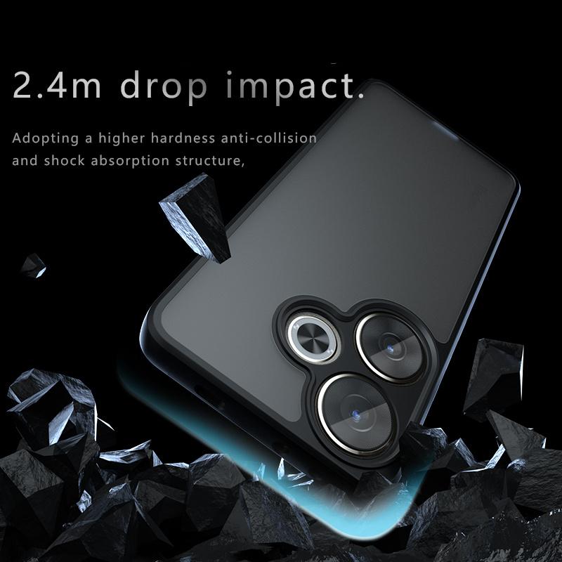 For Poco F6 Case Cover Xiaomi Poco F6 Capa New Shockproof Phone Back Bumper Matte Frosted Black Transparent Fundas Poco F6 F 6
