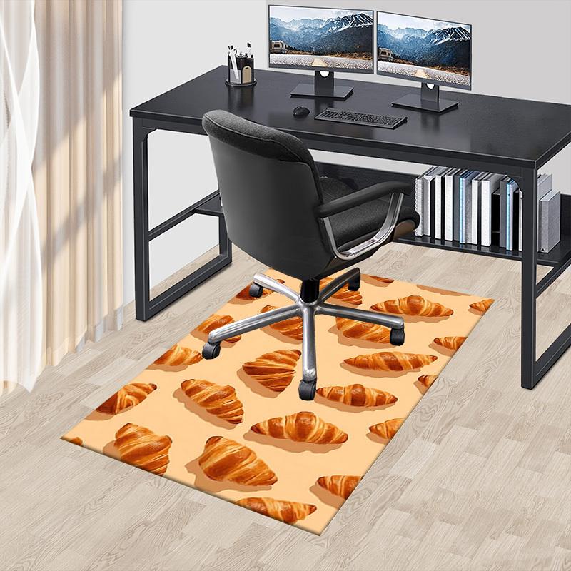 1PC Croissant bakery Extra Large Non Slip Floor carpet, Office, family, bedroom, Studio Large Area Rug Indoor Rugs, Vibrant Colors