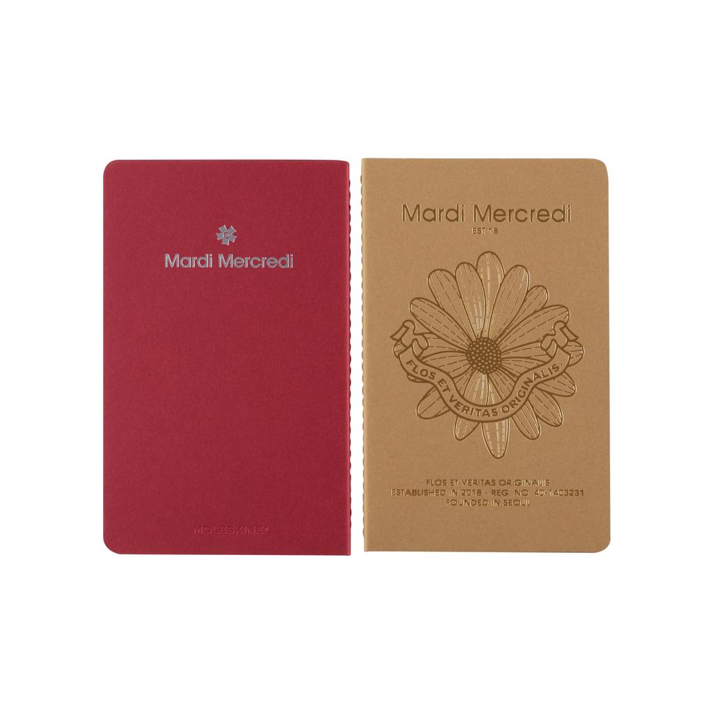 Moleskine X Mardi Mercredi Тетради Cahier Journal Набор из 2 шт., В линейку, Большие (13 см x 21 см) SECAHL6625MI