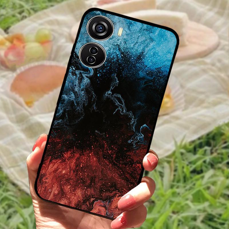 Для ZTE Blade V40 Чехол-бампер Силиконовый Мягкий Мраморный Черный Funda Coque для ZTE Blade 8046 V40 Design Защитный Capa