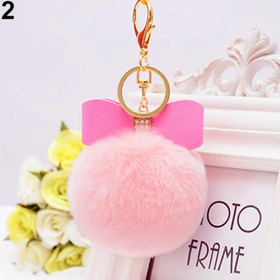 Модный шар из искусственного кроличьего меха, шарм, сумка для телефона, автомобильный кулон, брелок для ключей
