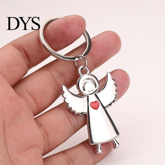 Zinc Alloy Key Holder Angel Keychain for Women Men, Love Heart Car Ring Ring, Handbags Charm Decorative Accessories