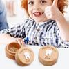 Baby Tooth Box Wooden Round Deciduous Teeth Storage Box Baby Teeth Keepsake Case Birthday Baptism Gift for Boys Girls