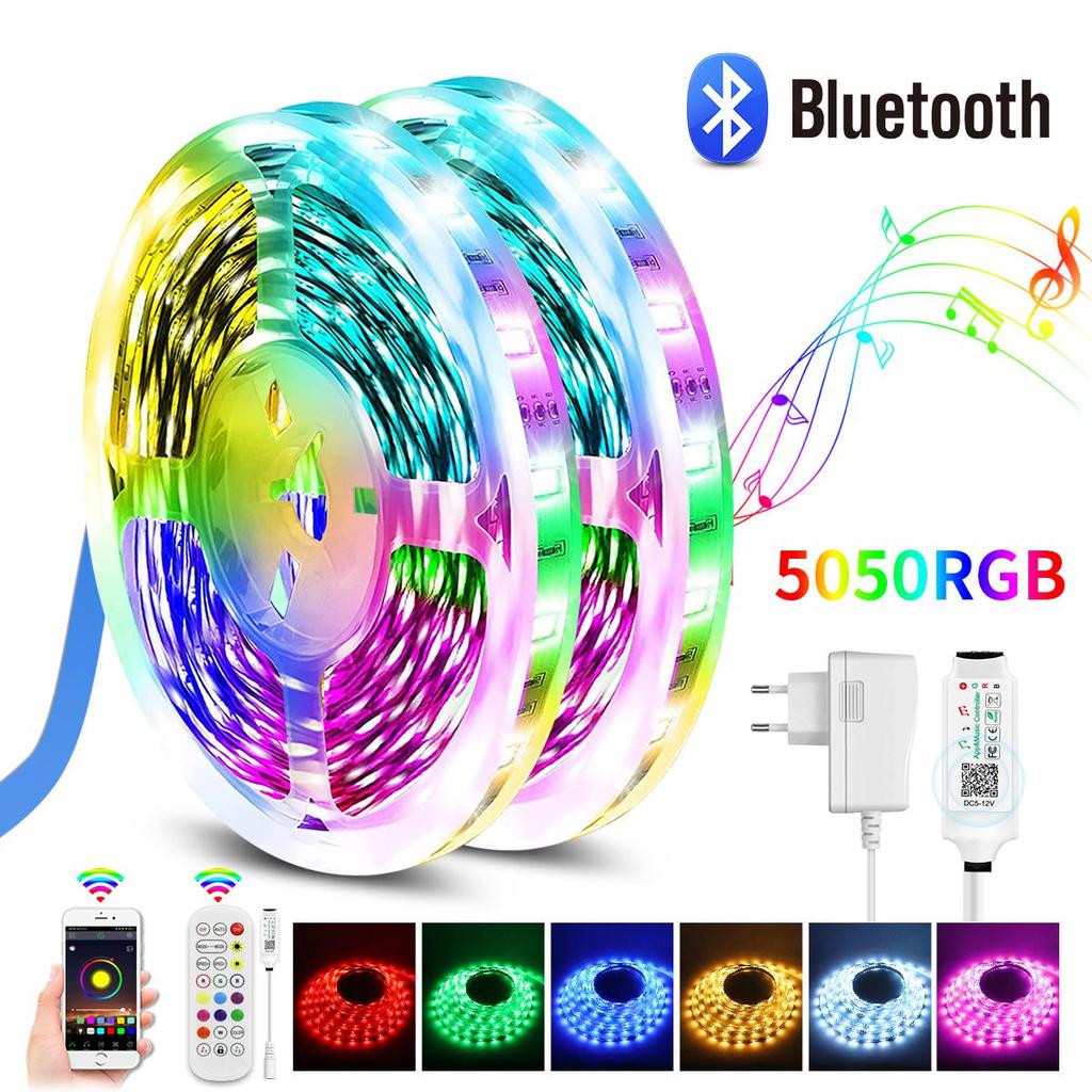 MALITAI 50FT Bluetooth светодиодные ленты Синхронизация музыки 5050 RGB SMD Красочные светодиодные ленты с пультом дистанционного управления телефоном DIY Светодиодные фонари для комнаты, кухни, ТВ-вечеринки