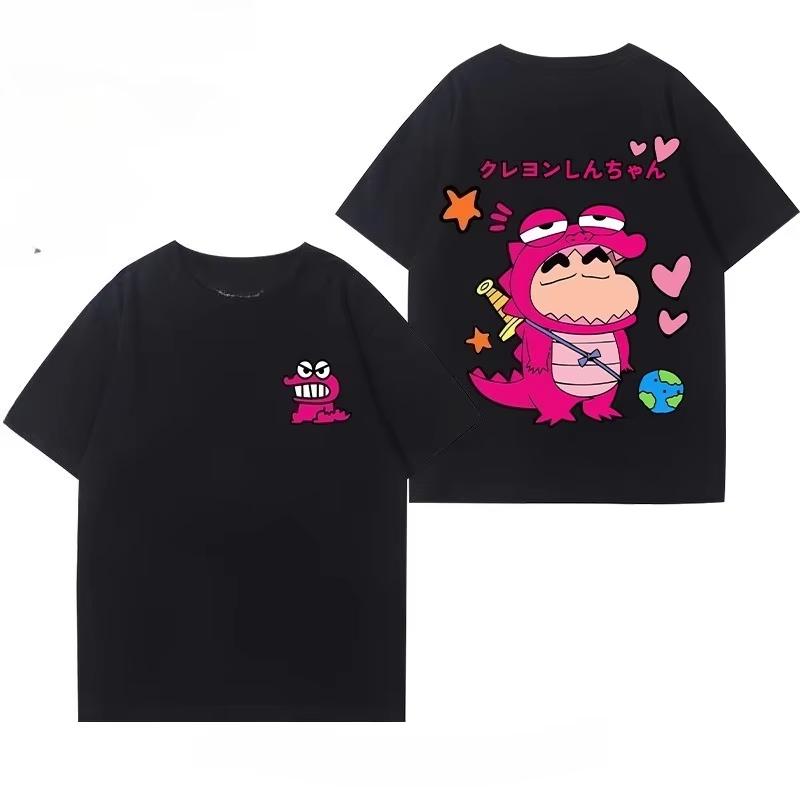 Футболка MINISO Crayon Shin-chan Co-branded Wanyyama San с графическим принтом, летняя милая женская футболка, модная свободная футболка для пары.