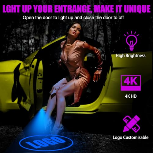 Suitable for Cadillac welcome light XTS ATSL SRX CT6 car door projection welcome light transparent 4 Pack