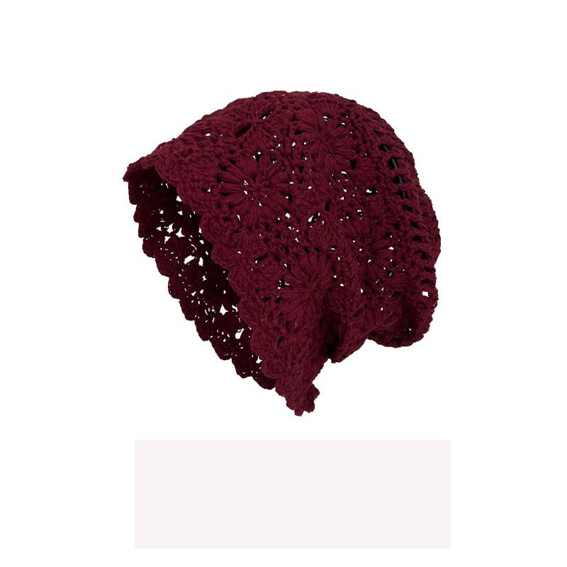 Модная ручная работа вязаная кепка-сумка женская весна и осень Ju Jingyi Same Hollow Wool кепка ретро литературный ворс кепка