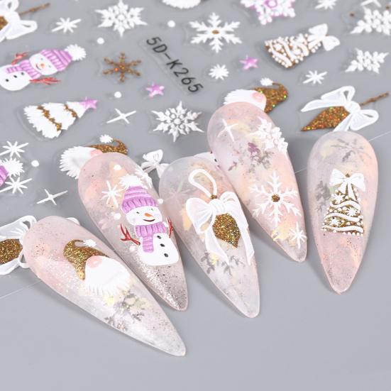 1 Sheet Christmas Pattern Art Snowflake Sticker Fine Workmanship Nail Bow Nail Art Decoration