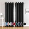 Solid Color Thermal Insulated & Noise Reducing High-Density Fabric Window Drapes Blackout Curtain Home Decor