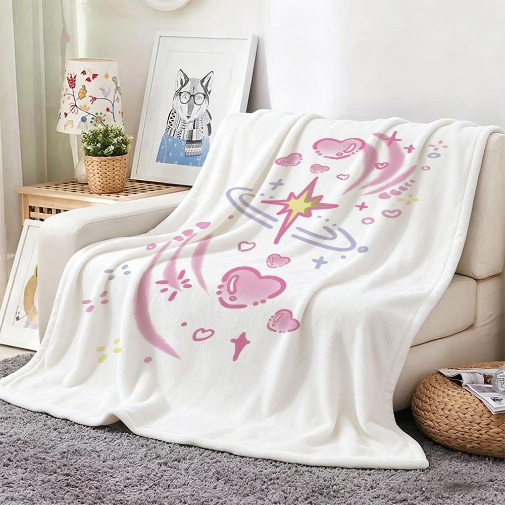 Арт C-Cute Пастельное Сердце Звезда Рисунок Плед Мягкий Теплый Плед для Спальни Гостиной Кровати Путешествия Кемпинга Пикника Подарок