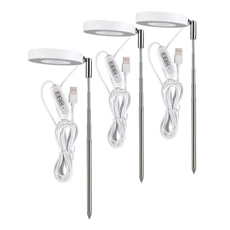 Светодиодная кольцевая лампа для выращивания растений, полноспектральная лампа для выращивания растений с автоматическим таймером включения/выключения, регулируемая высота, регулируемые лампы для выращивания растений в помещении