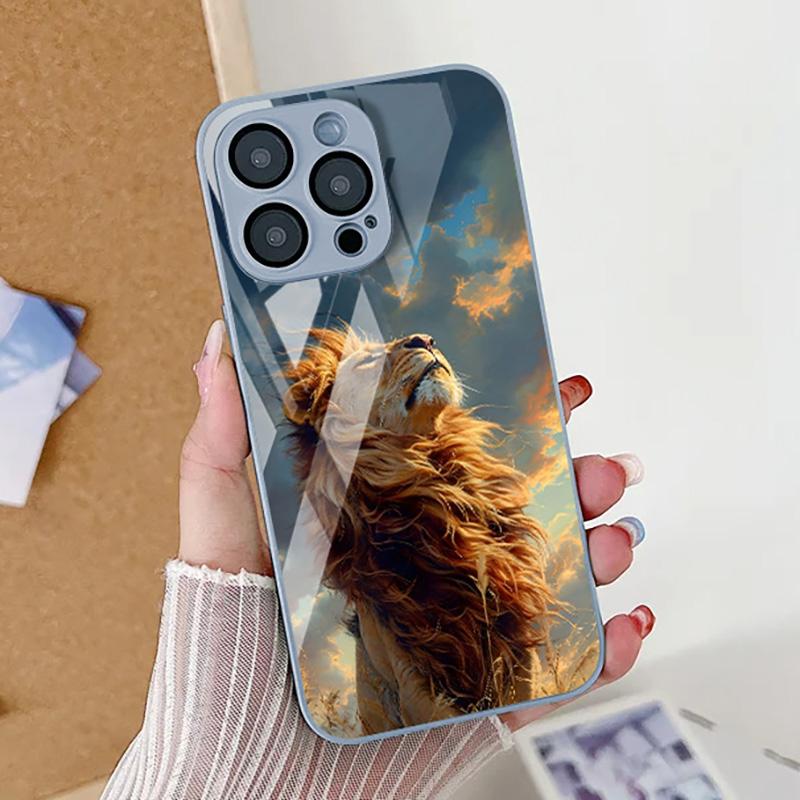 Чехол из закаленного стекла для iPhone 13 Funda iPhone 11 14 15 Pro Max 12 XR 7 8 Plus X Xs 13pro 15pro 13promax Animal Shockproof Cover