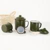 Ретро Эмалированная Кружка для Чая Военно-Зеленого Цвета - Классический Ностальгический Дизайн