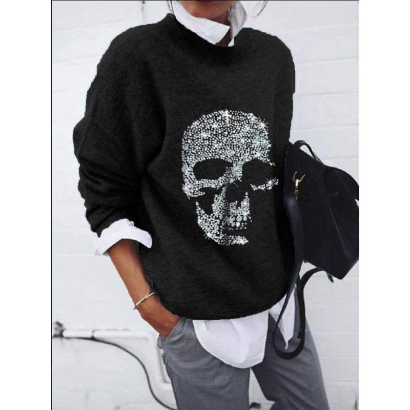 GMXIA Women's Fashion Ground Floral Print Loose Long-sleeved Top