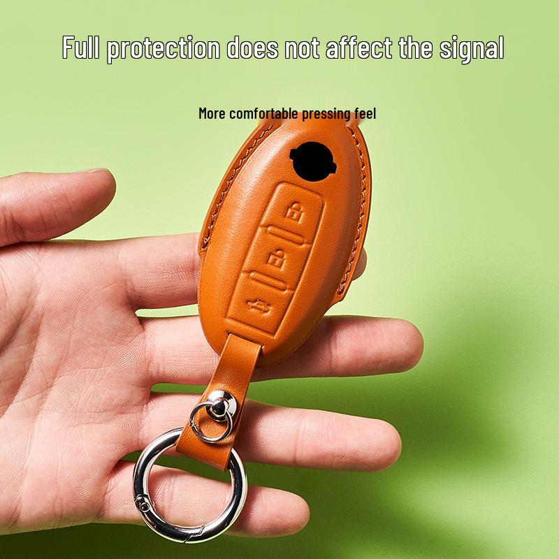 Ключница из коровьей кожи растительного дубления для ключа от автомобиля New Sylphy Murano, ручная работа, дизайн с пряжкой для мужчин