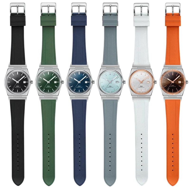 Ремешок из фторкаучука с адаптером для Tissot серии PRX T137.407/T137.410 Super Player 40 мм, новый быстросъемный ремешок для часов FKM 12 мм