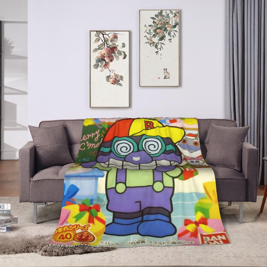 Baikinman Anime Blanket Soft Warm Pattern Plush Throw Blanket For Outdoor Decorative Flannel Bedspread Bed Cover