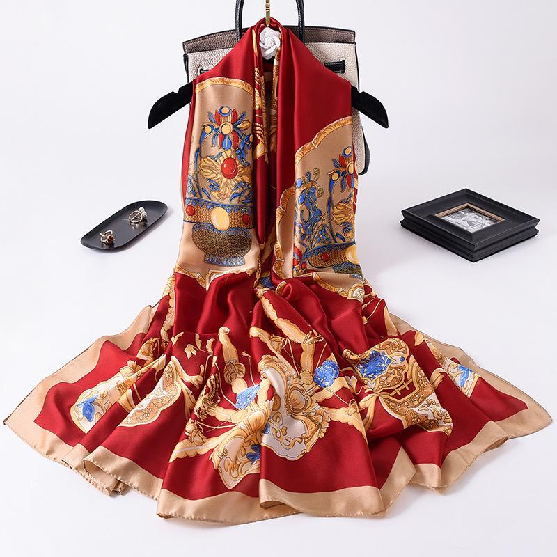 New Spring and Summer Print Fashionable Long Sunscreen Scarf for Women Dual-purpose Shawl Beach Towel Scarf Scarf