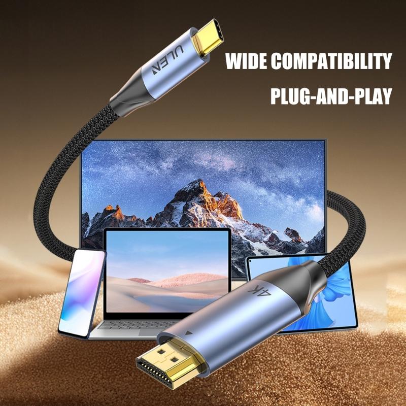 Кабель-адаптер Type C на HDTV 4K30Hz 18Gbps Высокоскоростная передача Видео и Звук Синхронизация Для Смартфона Планшета Ноутбука