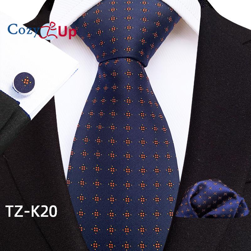 Cozy Up Набор из трех предметов, модный деловой мужской галстук с узором пейсли, включает в себя галстук, запонки, носовой платок