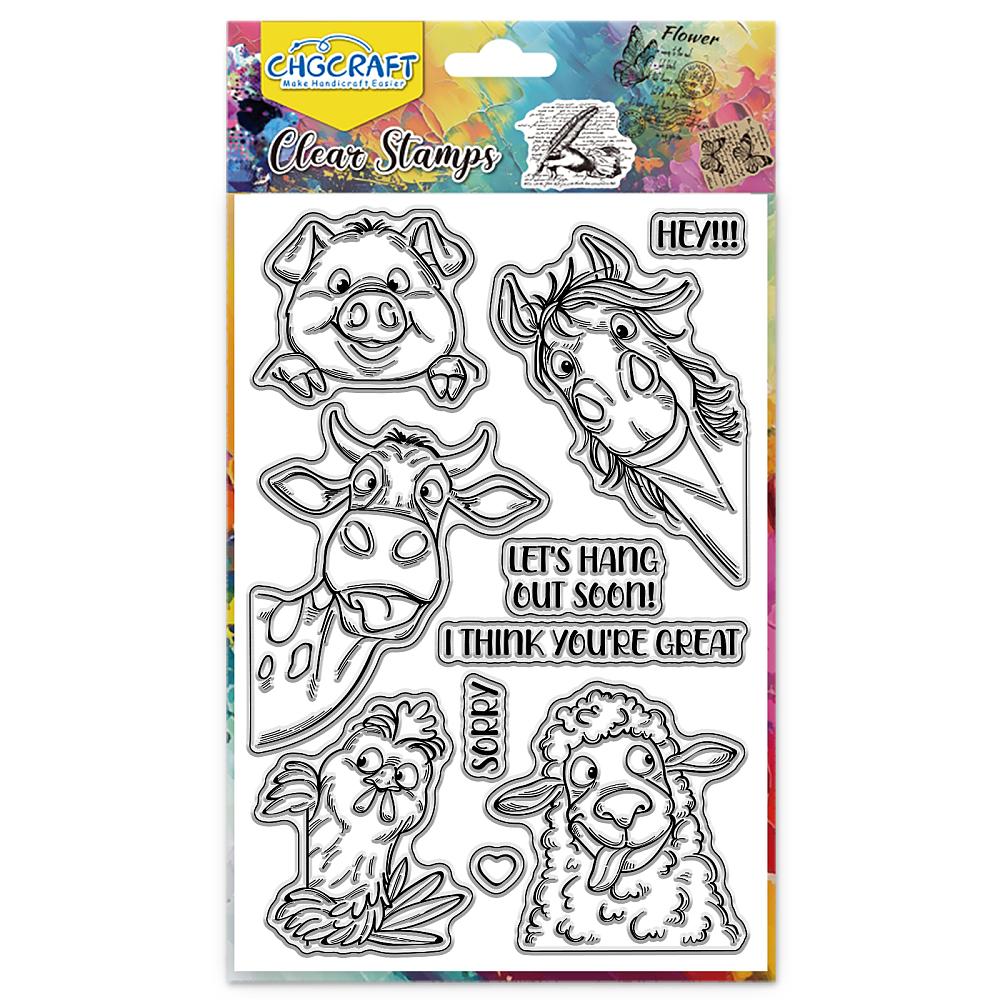 PVC Plastic Clear Stamps for DIY Scrapbooking Photo Album Decorative Cards Making Animals 160x110mm