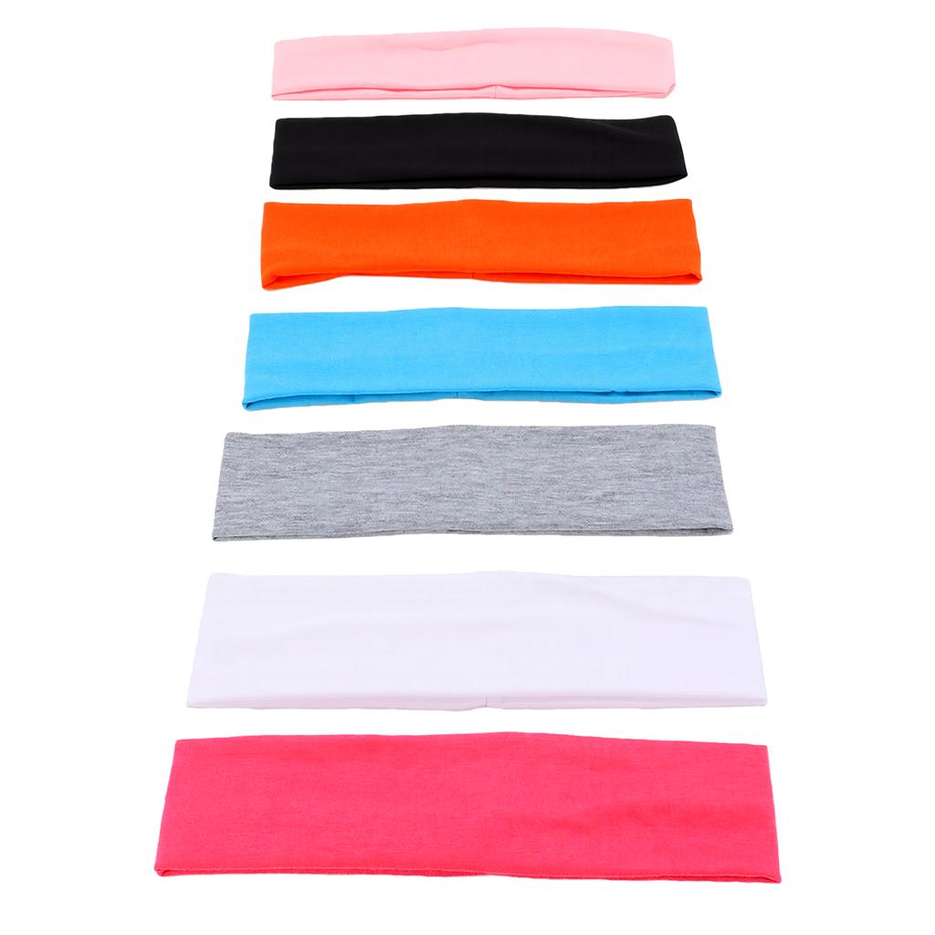 7 Pcs Headbands for Women Soft Non Slip Elastic Sports Hair Bands Sweatbands for Workout Running Cycling